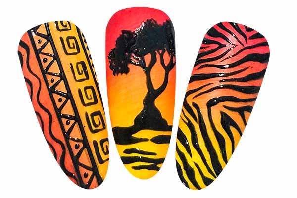 nail art tema africa
