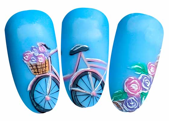 nail art bicicletta