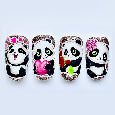 unghie panda san valentino