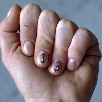 nail art uomo con numeri