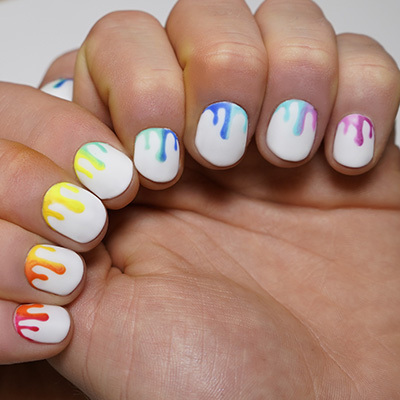 nail art arcobaleno uomo